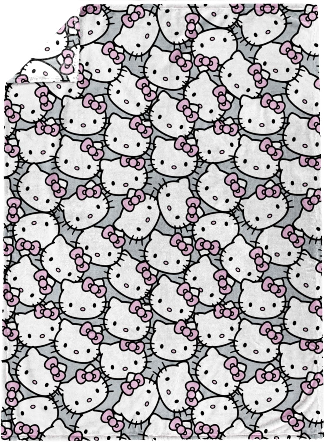 Jay Franco Plush Throw Blanket – 46" x 60" Inch Soft & Cozy Fleece Throw for Bedroom & Couch Décor, Official Licensed Product, White - Hello Kitty - Image 3