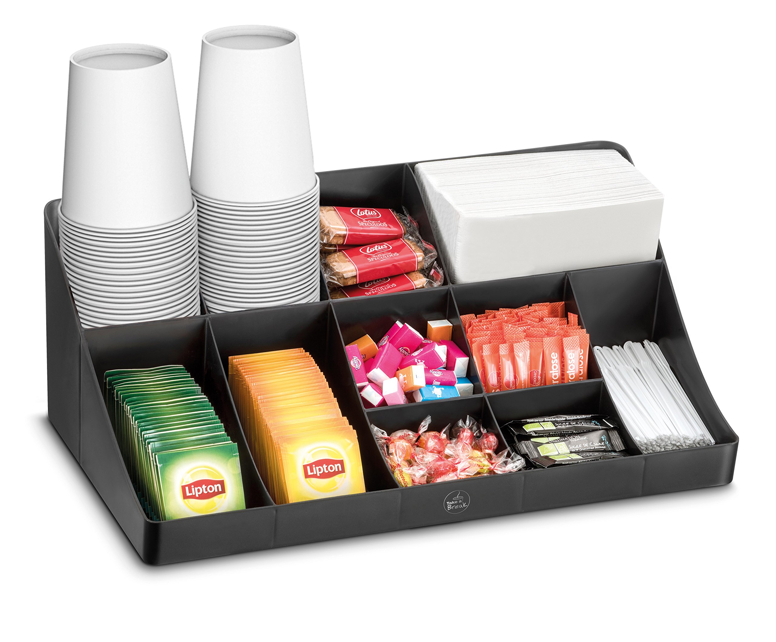 CEP Take a Break Station de Rangement Compartimentée Plastique Noir 46,2 x 16,8 x 24,9 cm