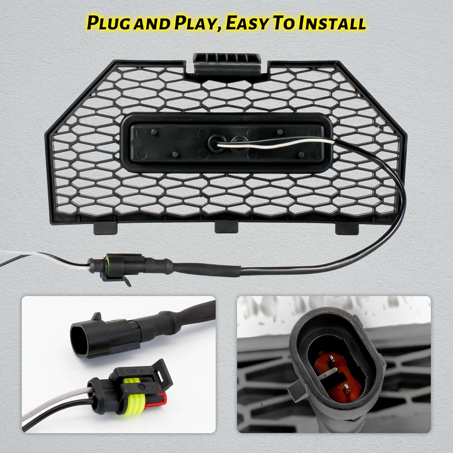 Front Grille with LED Light Bar for Polaris Sportsman XP 1000 850 17-25, Front Fascia Mesh Grille with LED Light Bar for Polaris Sportsman XP 1000 850 SP 850 ACE 900 2017-2025 Accessories