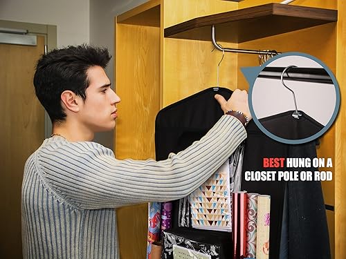 Miniatura 3 de Bolsa de regalo colgante de doble cara y organizador de papel de regalo (negro)