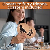 Vista 2 de Portavasos de corcho para amantes del pastor alemán, juego de 4 con parte inferior protectora, decoración de perro para bebidas, gran idea de regalo
