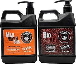GIBS Grooming Man Wash Shampoo and Biofuel Conditioner, 33.8 fl. oz.