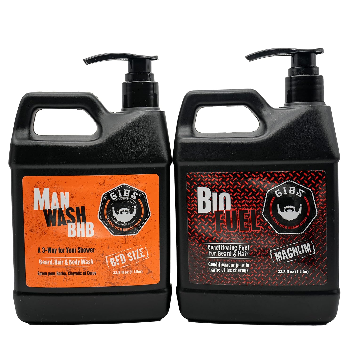 GIBS Grooming Man Wash Shampoo and Biofuel Conditioner, 33.8 fl. oz.