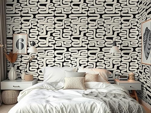 Miniatura 4 de Papel tapiz de despegar y pegar, diseño geométrico, moderno, autoadhesivo, extraíble, grueso, impermeable, fácil de limpiar, papel decorativo para