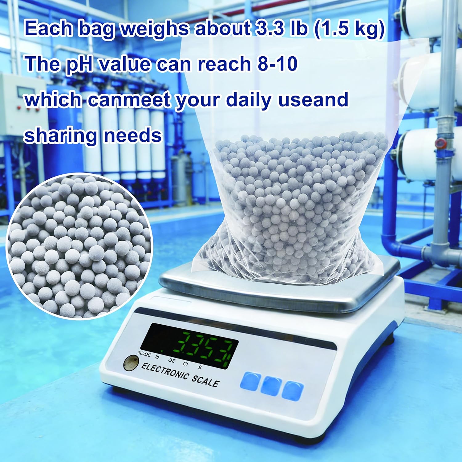 9.92lbs 3Pack Condensate Neutralizer Pellets | Refill for Water Neutralizer Filter Media, 7-8mm Pellets for Condensing Water Heater Acidic Condensate Neutralization & Alkalinity Adjustment