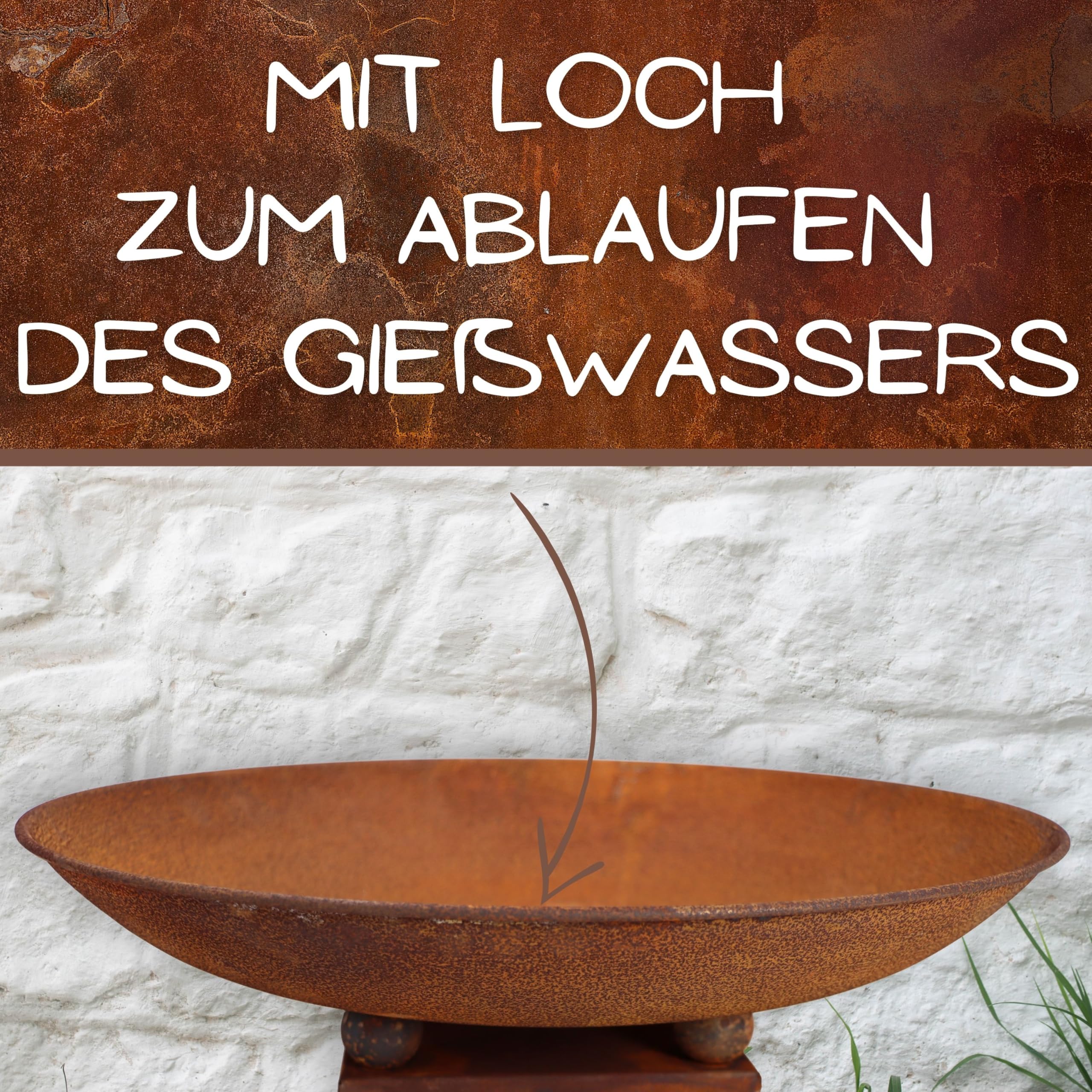 Rostikal Pflanzschale Metall Vintage - Ø 47 cm - Handgefertigte Deko Rost-Schale zum Beflanzen - Langlebig & Wetterfest - Hochwertige Gartendeko für Garten, Balkon, Terrasse