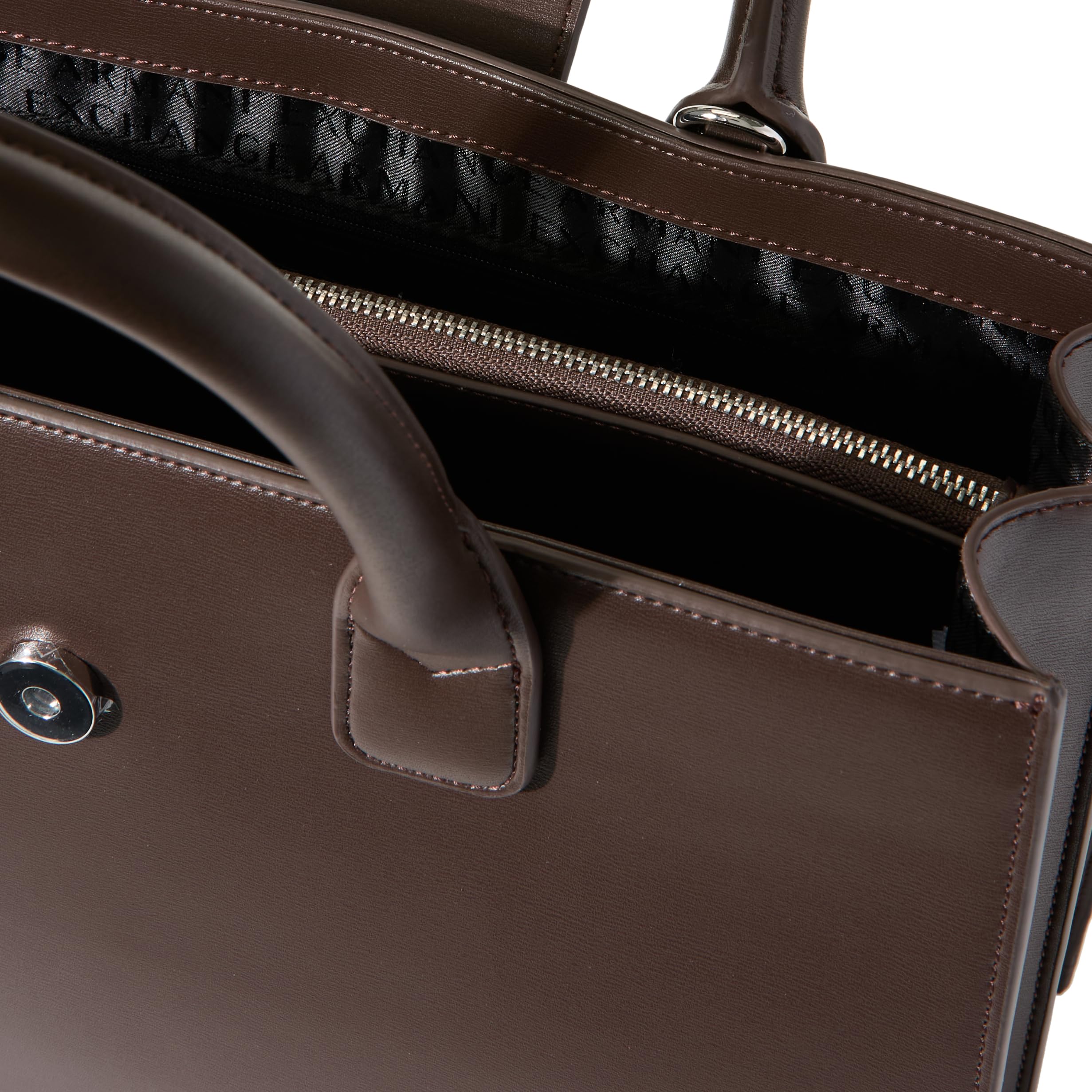 Armani Exchange Jodie, Sustainable, Metal Silver Logo, Bolsa de Compras Mujeres, Dusk Shade