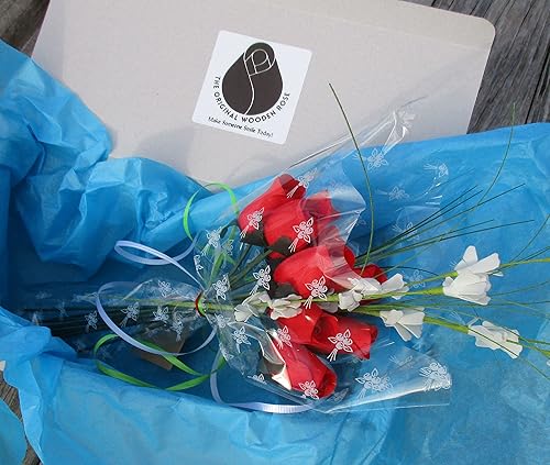 Miniatura 2 de Ramos originales de rosas de madera en 1, 2, o 3 docenas, Madera de abedul, 1 Docena