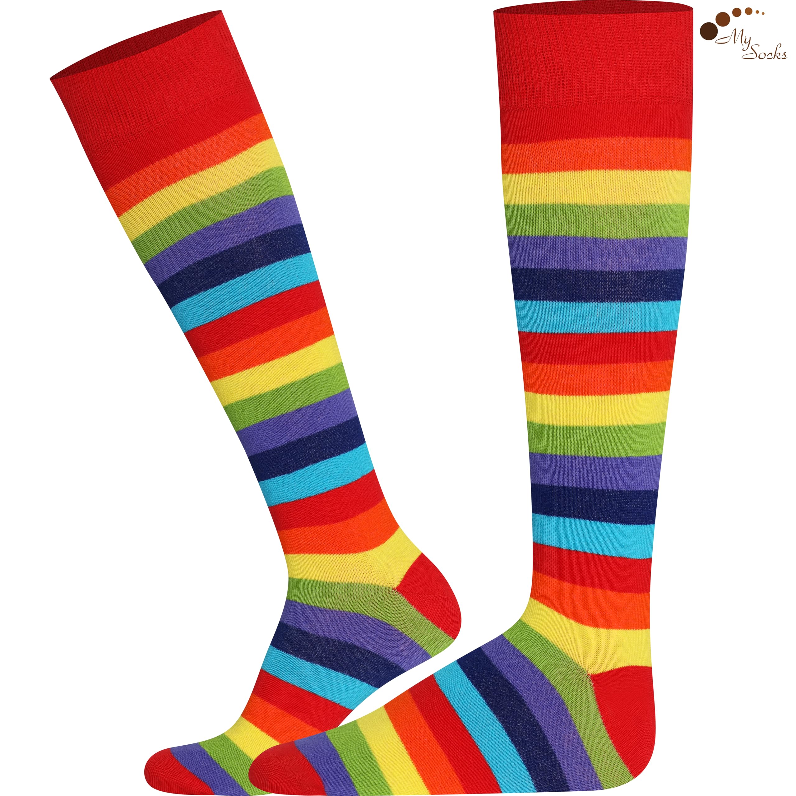 Mysocks Chaussettes unisexe à rayures au genou