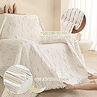 Vista 3 de MYSKY HOME Chair Covers Armchair, Recliner Chair Cover Beige Couch Cover, Sofa Covers for Sectional Sofa L Shape Oversized Couch Covers Protector 9#