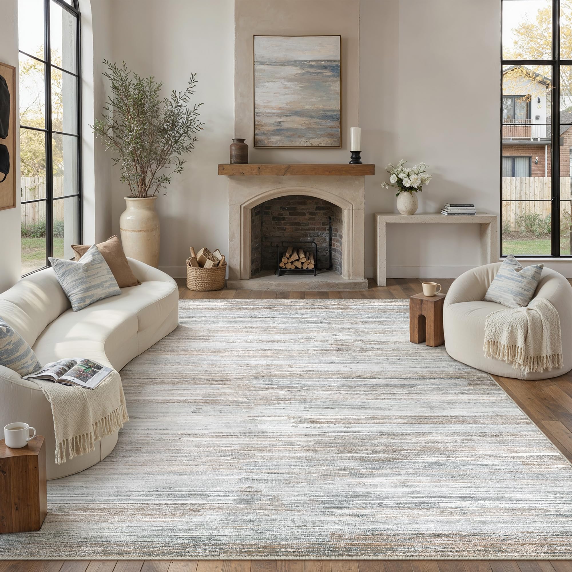 PureCozy Teppich Wohnzimmer Modern Abstrakt Schlafzimmer Gegend