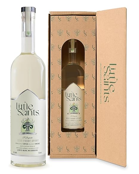 Little Saints St. Ember Non-Alcoholic Spirit - Mezcal-Inspired NA Alternative - Zero Proof, Sugar Free Cocktail Mixer - Lion's Mane Mushroom & Palo Santo Boost Creativity, Adaptogens & Botanicals