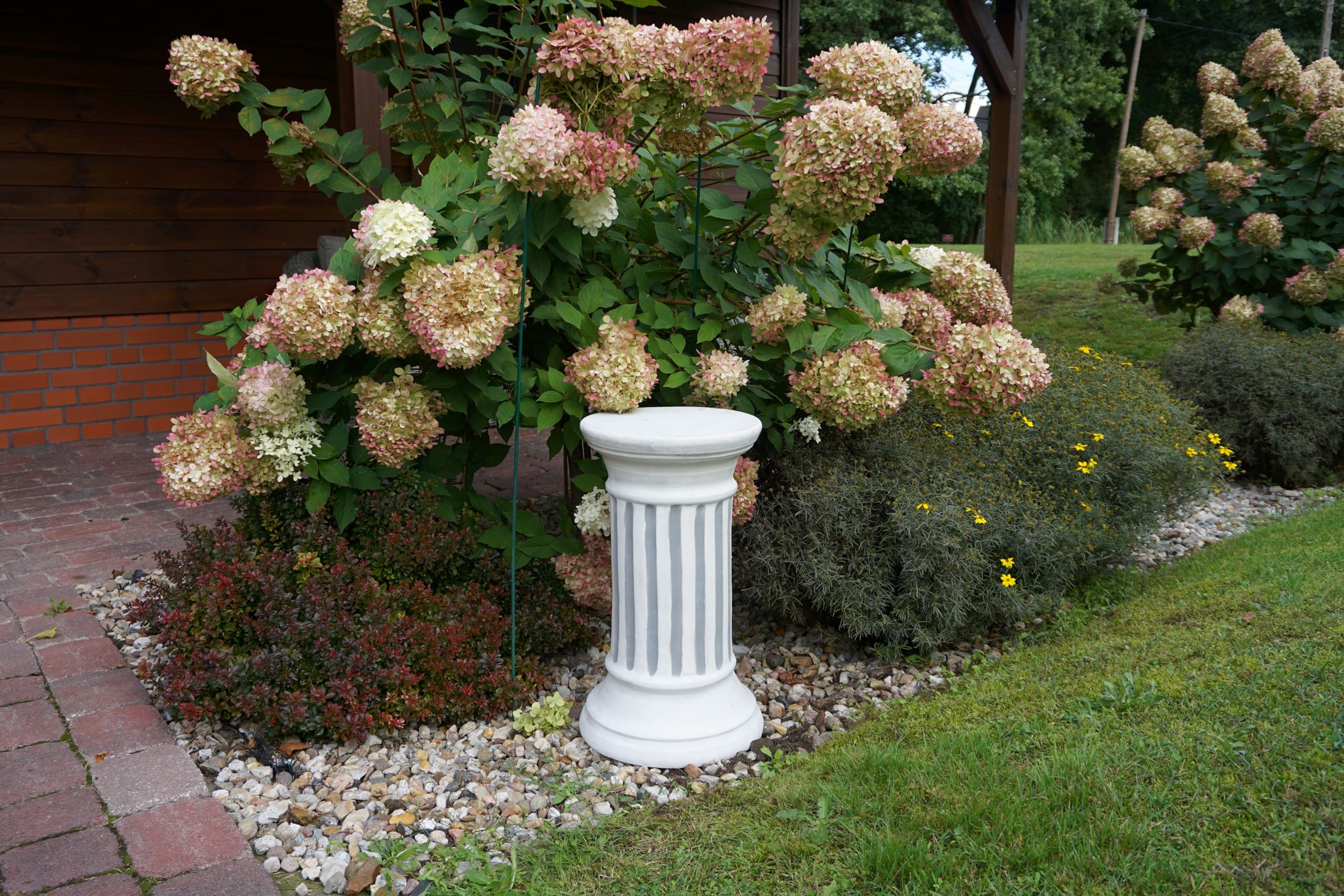 gartendekoparadies.de Elegante colonna, grande colonna massiccia, rotonda, base, diametro 30 cm, grigio, 64 kg, in pietra resistente al gelo