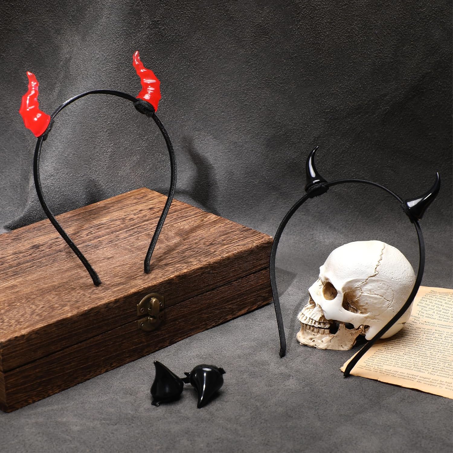 MOSTORY Demon Horns Headband - Devil Horns Hairband for Cosplay Halloween Costume Adult - Image 6