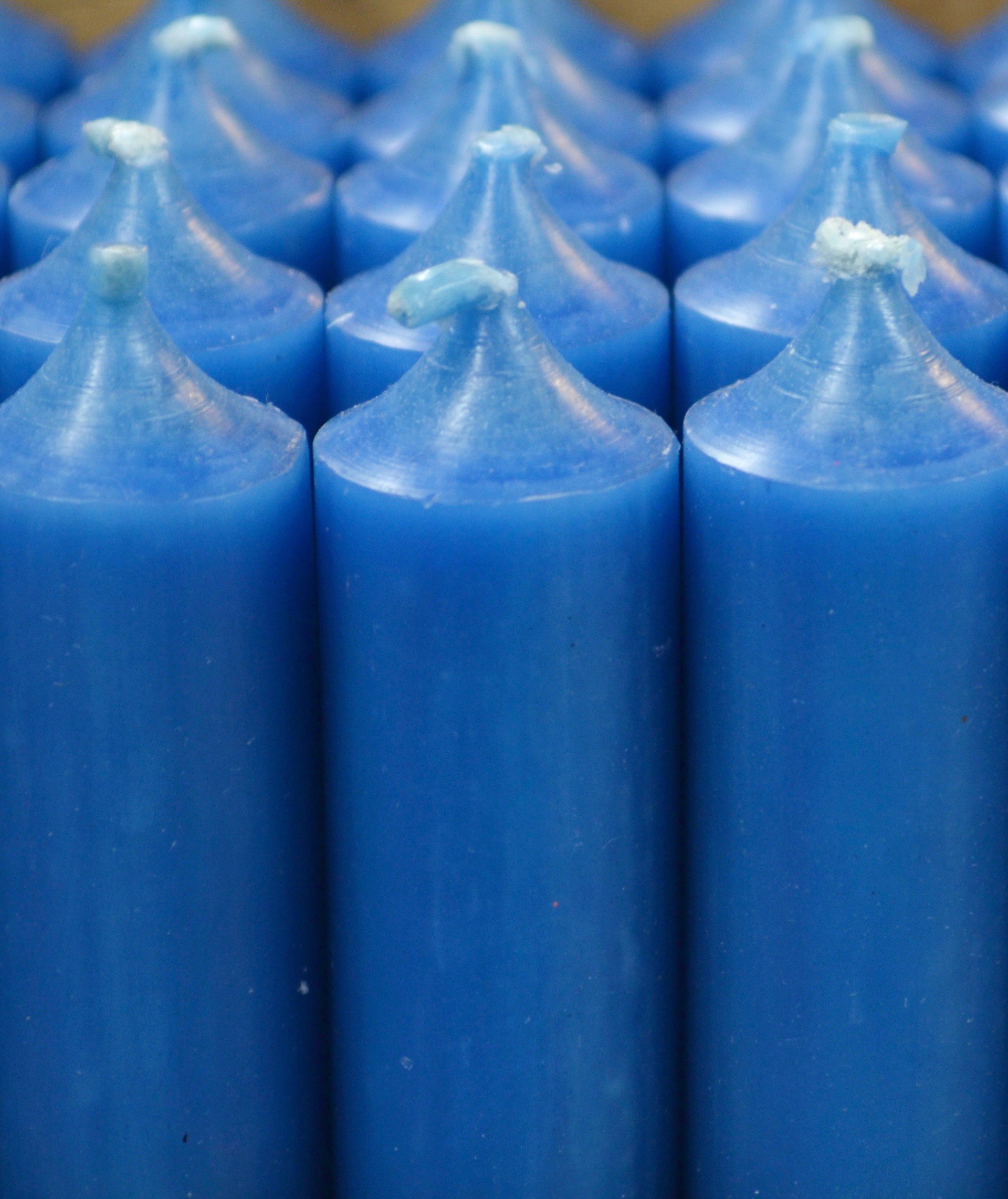 7" Coloured through dinner candles, 8 hrs burn time, non-drip, Pack of 10 - Petrol