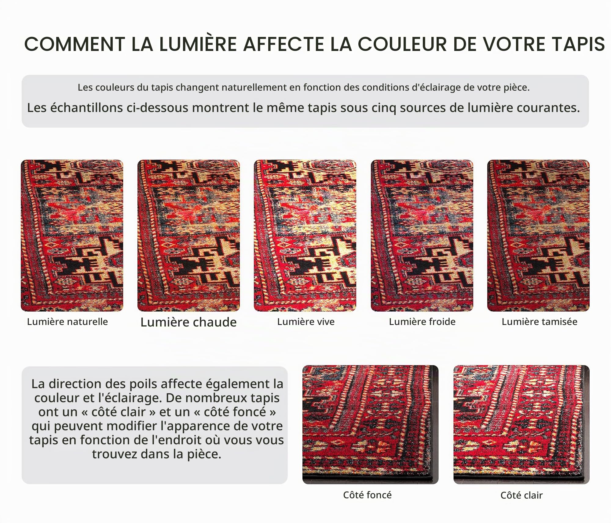Safavieh Tapis Traditionnel pour Salon, Salle à Manger, Chambre à Coucher - Persian Collection, Tapis à Poil Court, Rouge et Multi, 91 x 91 cm