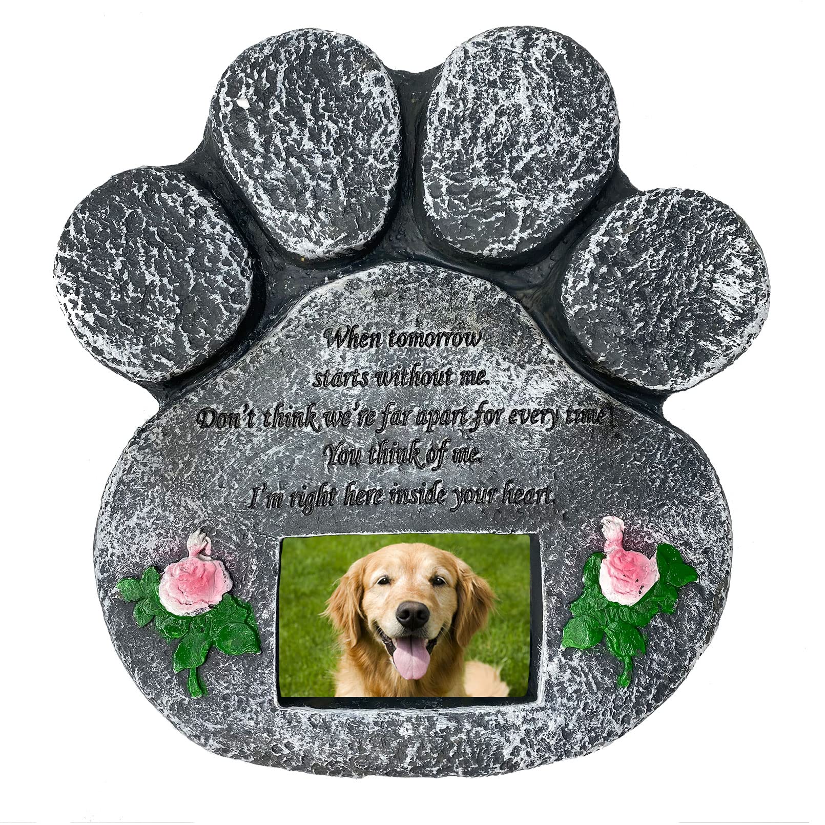 Buy kathson Pet Memorial Stone, Paw Shaped Headstone Pet Loss Gift