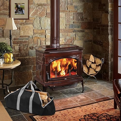 Miniatura 4 de Stanbroil Bolsa de lona para leña, duradera bolsa de troncos Firepalce con asas para estufa de leña, camping al aire libre