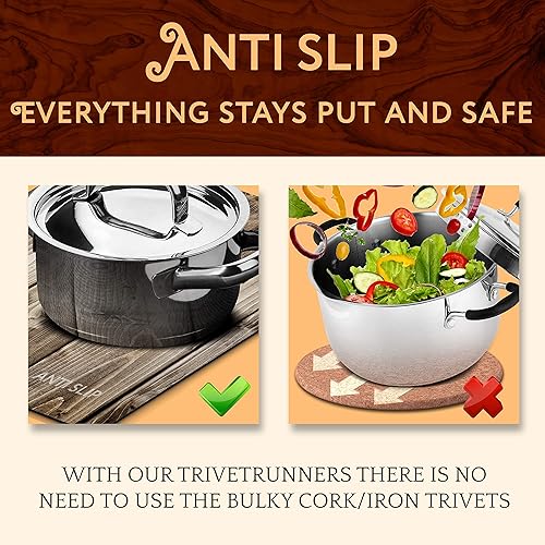 Miniatura 6 de Trivetrunner - Salvamanteles modulares decorativos con 6 manteles individuales y superficie resistente al calor para platos calientes, ollas y