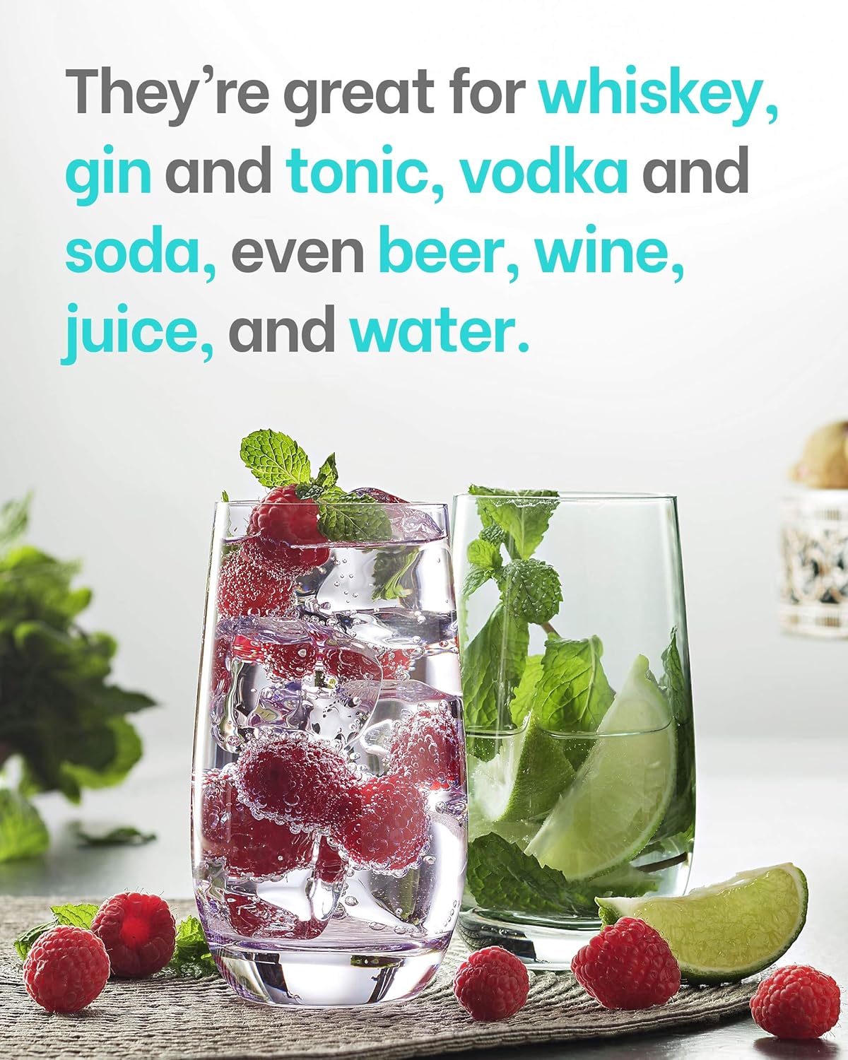 Best Cyber Monday 🔥 MITBAK 13- OZ Colored Highball Glasses (Set of 6) | Drinking Glasses Tumblers for Mixed Drinks, Water, Juice beer, cocktail | Glassware Set, Excellent Gift | Glass Cups Made in slovakia