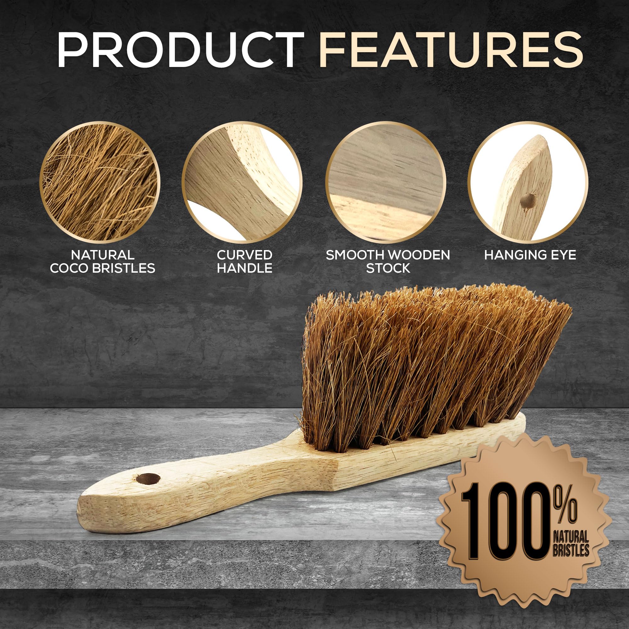 Newman and Cole Spazzole a mano in legno naturale – Scegli tra spazzola rigida rigida o spazzola morbida con setole naturali o sintetiche (1 x spazzola a mano con setole sintetiche dure