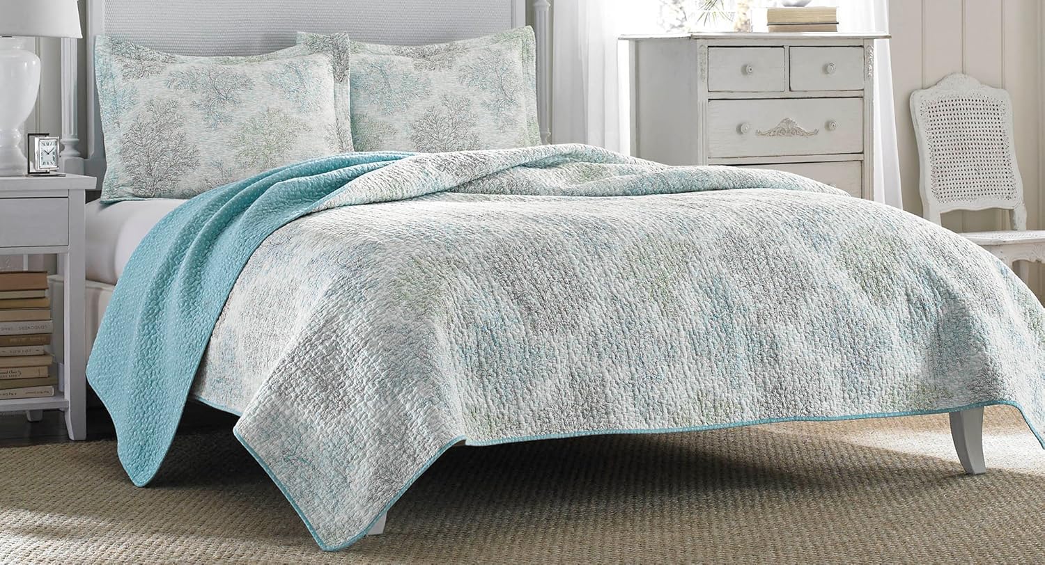 Laura Ashley Saltwater Blue Quilt Set Home & Kitchen