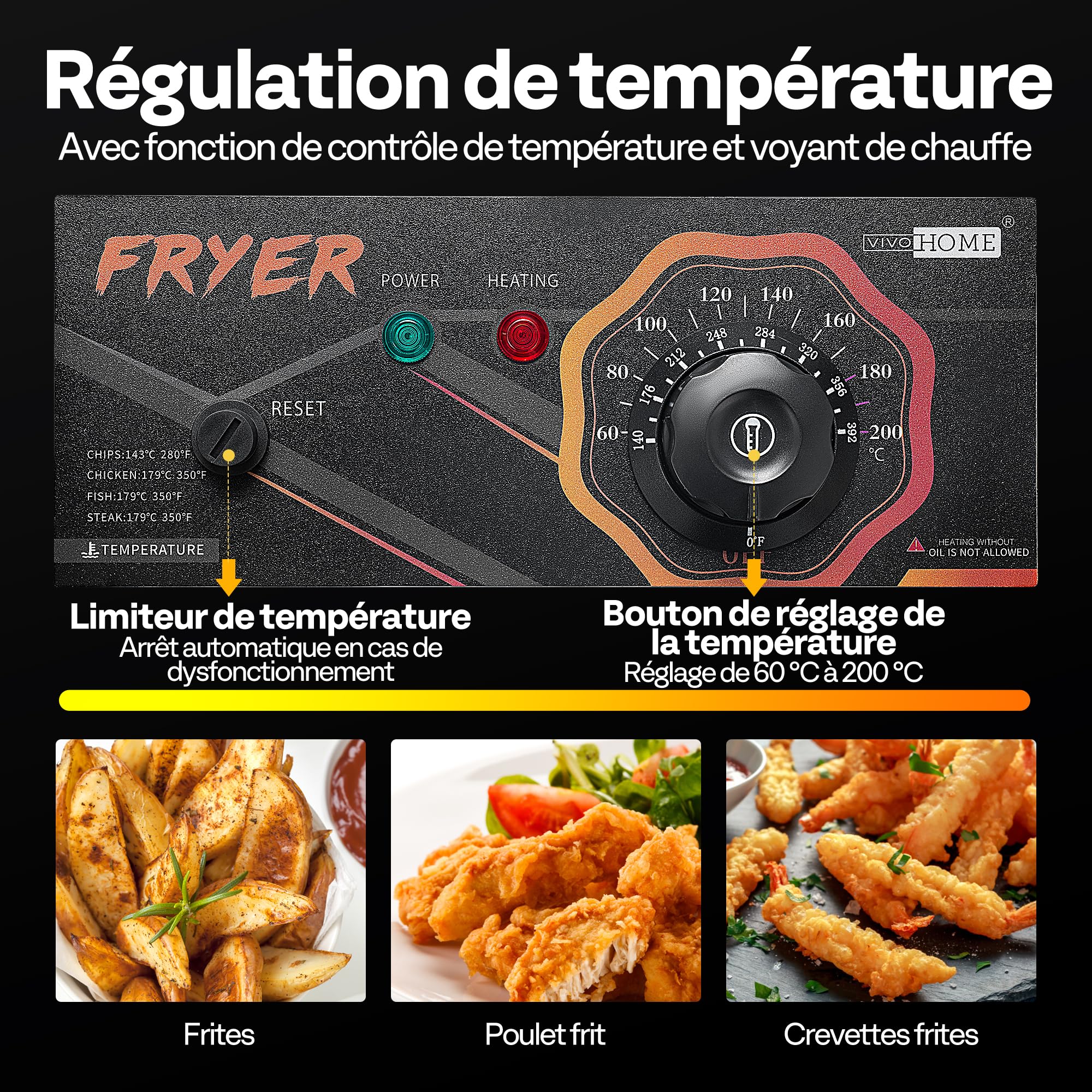 VIVOHOME Friteuse 20L avec Technologie Zone Froide professionnelle 5000W Double Compartiment Filtration Automatique de l'Huile Facile à Nettoyer