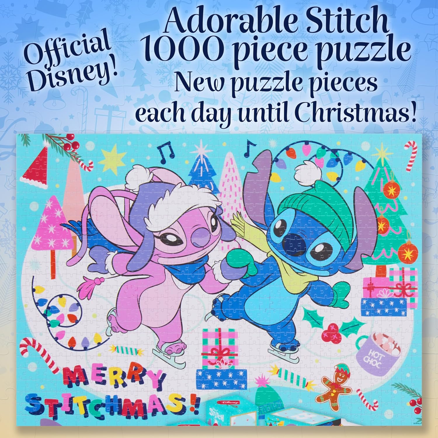 Disney Stitch Puzzle Advent Calendar 2025 for Kids, Teens, Adults, Christmas Countdown Calendar with 24 Puzzle Boxes, Daily Surprises, Gifts for Kids