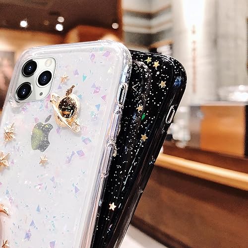 Miniatura 7 de Bonitec Funda para Apple iPhone 11 Pro Max 3D Bling Planet Glitter con Space Sparkle Moon Star Universe Flexible Soft TPU Protección a prueba de