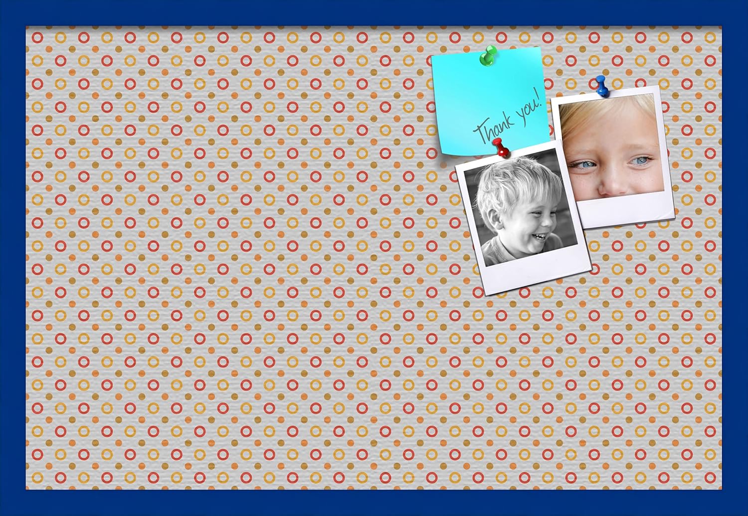 PinPix Decorative pin Cork Bulletin Board Made from Canvas, Dot Pattern Printed at 30x20 Inches and Framed in Baby Pink Stain on Beech (PinPix-340)