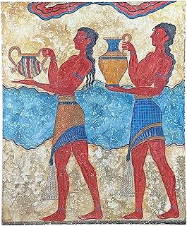 Cup-Bearer Minoan Real Fresco from Knossos Palace Crete Painting on Wall