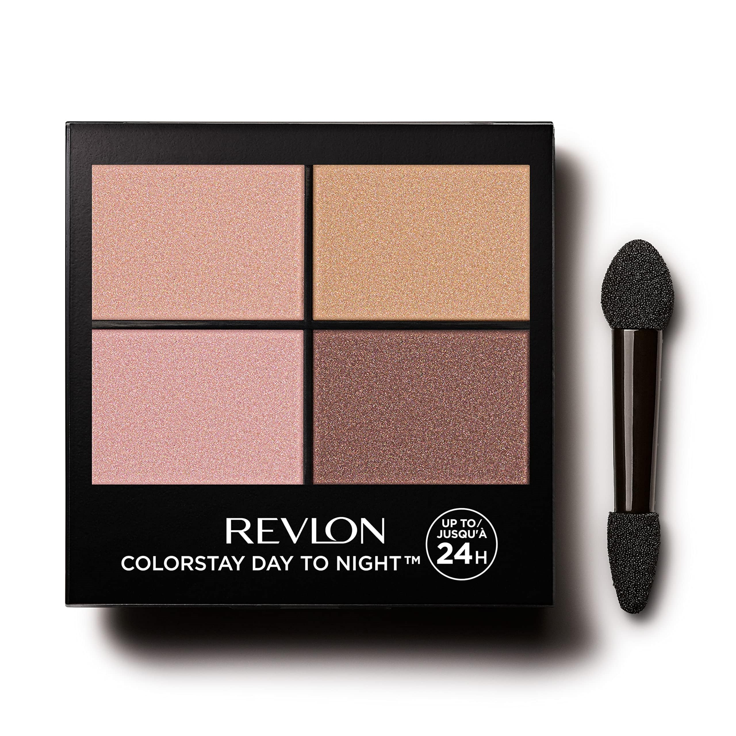 Revlon ColorStay 24 Hour Eyeshadow Quad with Dual-Ended Applicator Brush, Longwear, Intense Color Smooth Eye Makeup for Day & Night, Decadent (505) Unisex