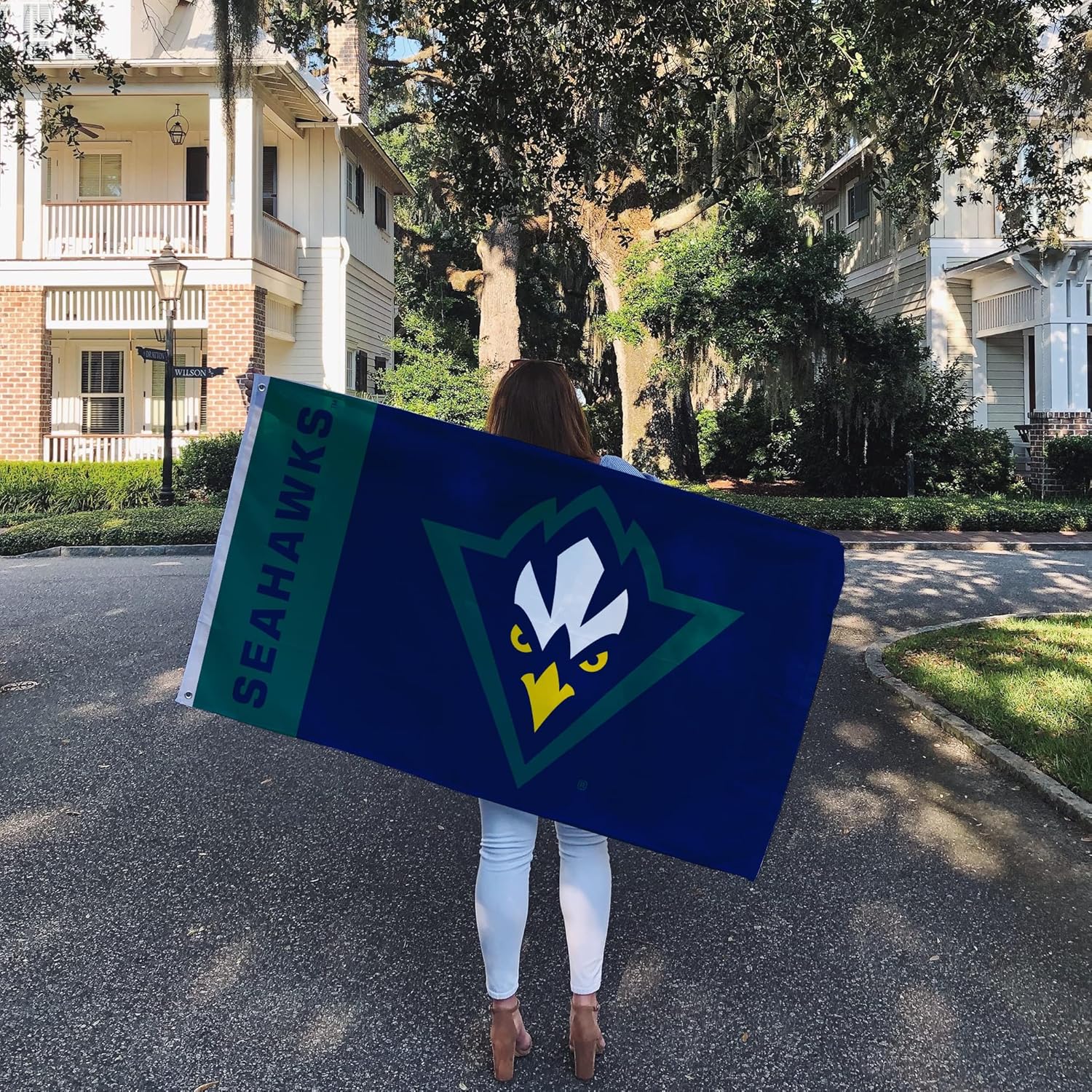 Desert Cactus University of North Carolina Wilmington Flag Banners 100% Polyester Indoor Outdoor 3x5 feet Flags (Team Name) - Image 6