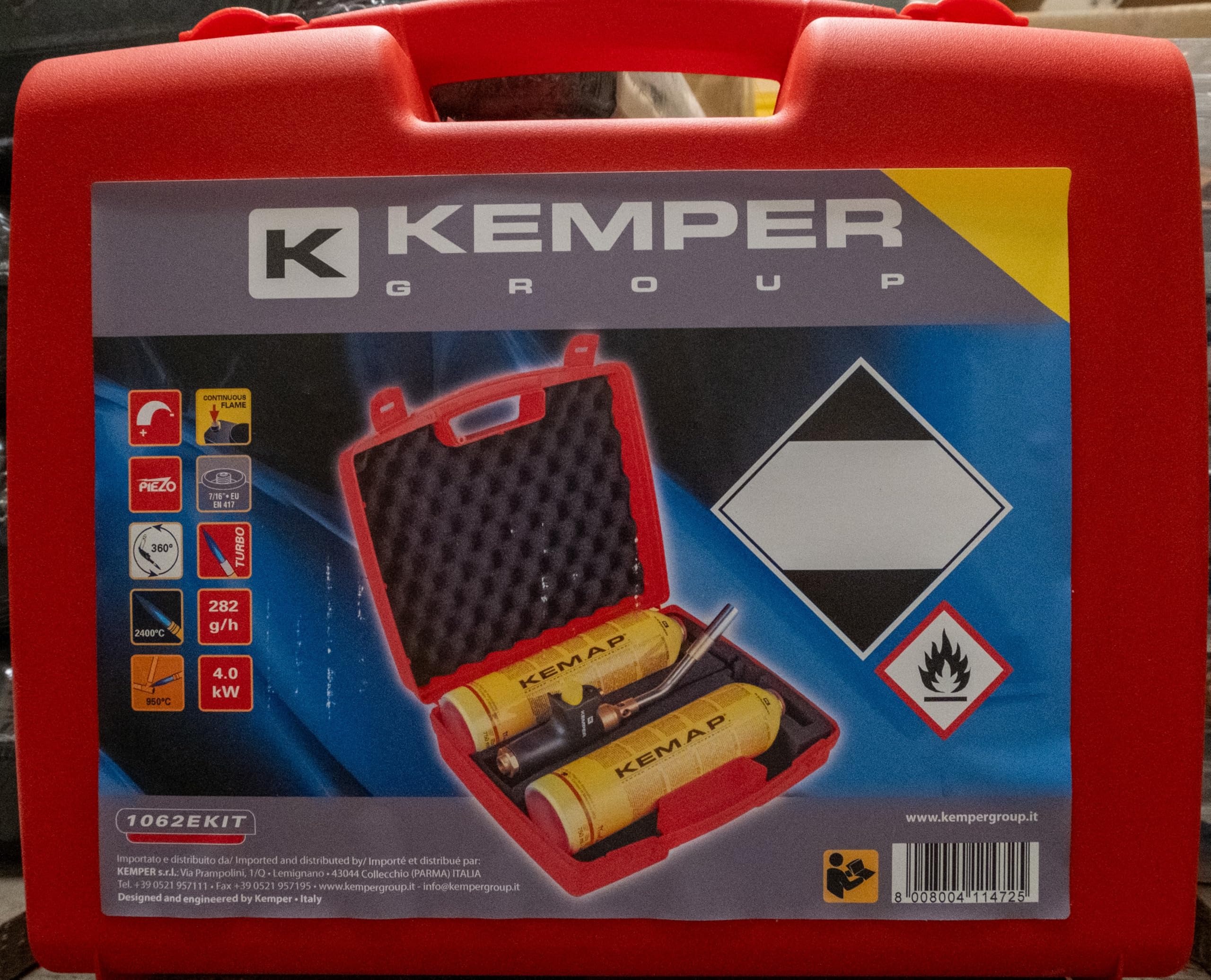 Valigetta Cannello lampada saldatura professionale + 2 bombole gas kemap