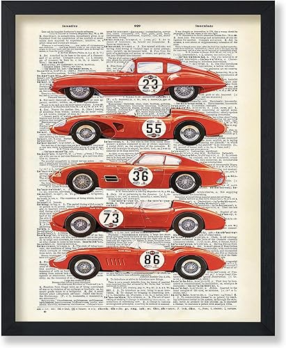 Monem Art Racing Print  Póster retro de autos italianos  Arte de diccionario  Regalo para él, hombres, entusiastas de los automóviles  Arte de coche
