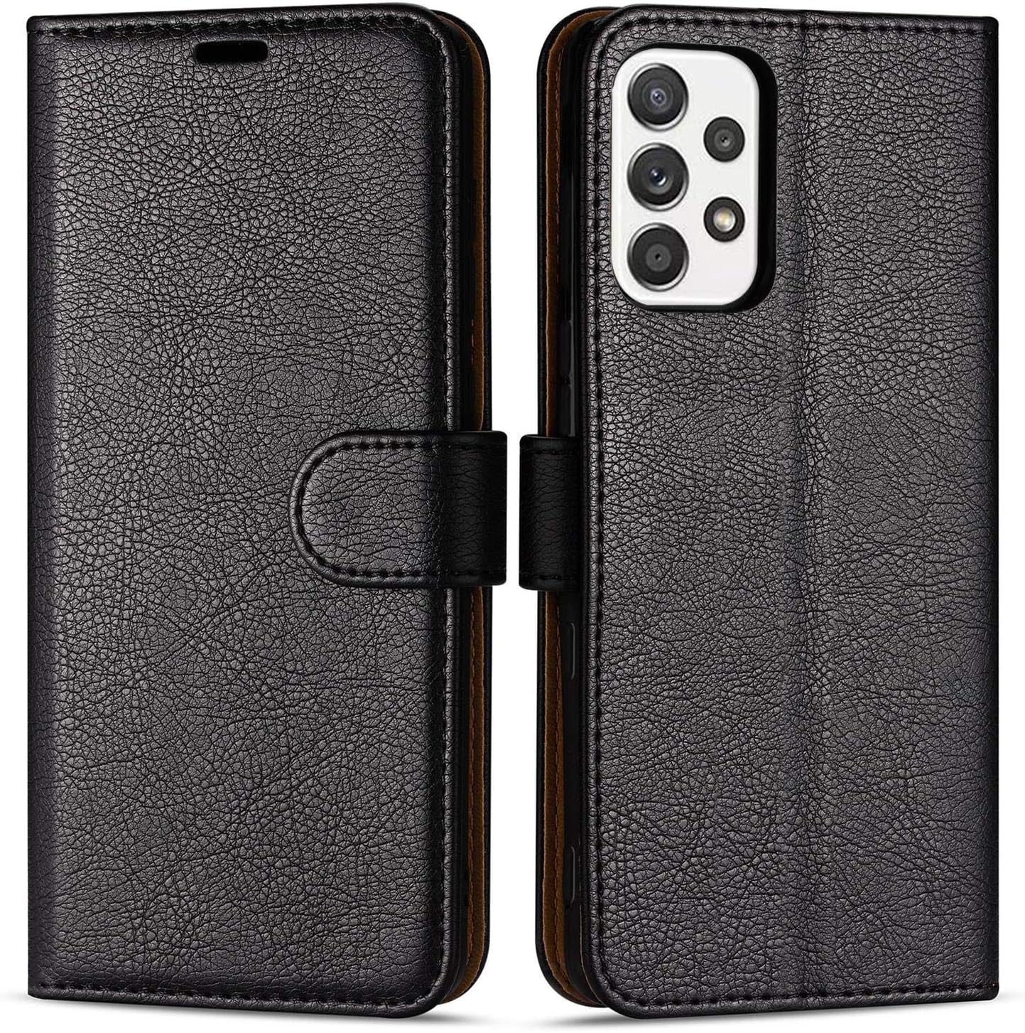 Case Collection for Samsung Galaxy A52s 5G / A52 5G Phone - Premium Leather Folio Flip Cover | Magnetic Closure | Kickstand | Money and Card Holder Wallet | Compatible with Samsung A52s Case Black