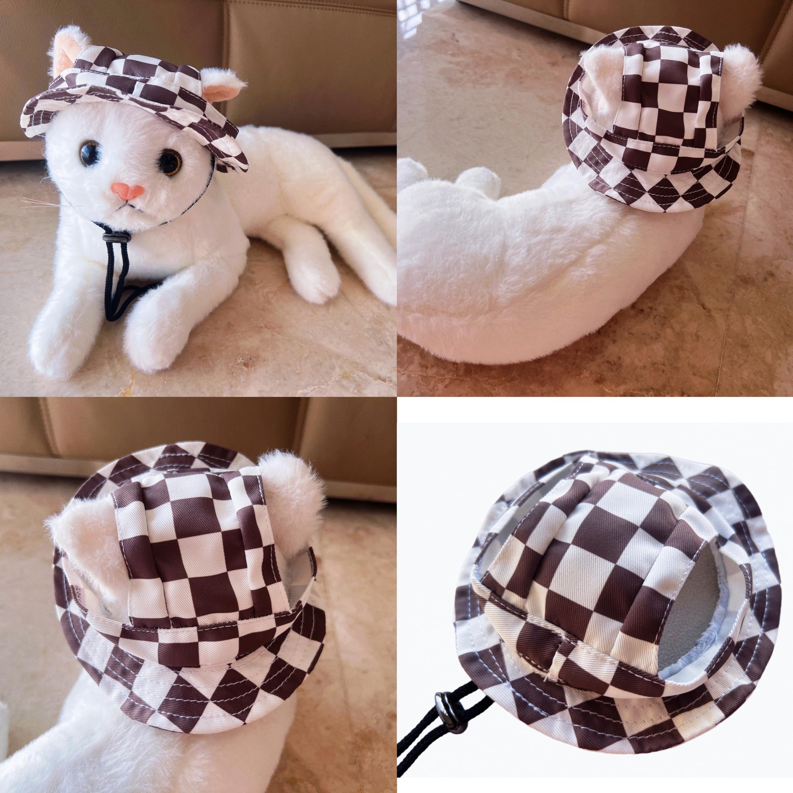 Round Brim Princess Visor Hat Pet Dog Mesh Porous Sun Hats with Ear Holes for Small Extra Small Dog Teddy, Pug, Chihuahua - Image 4