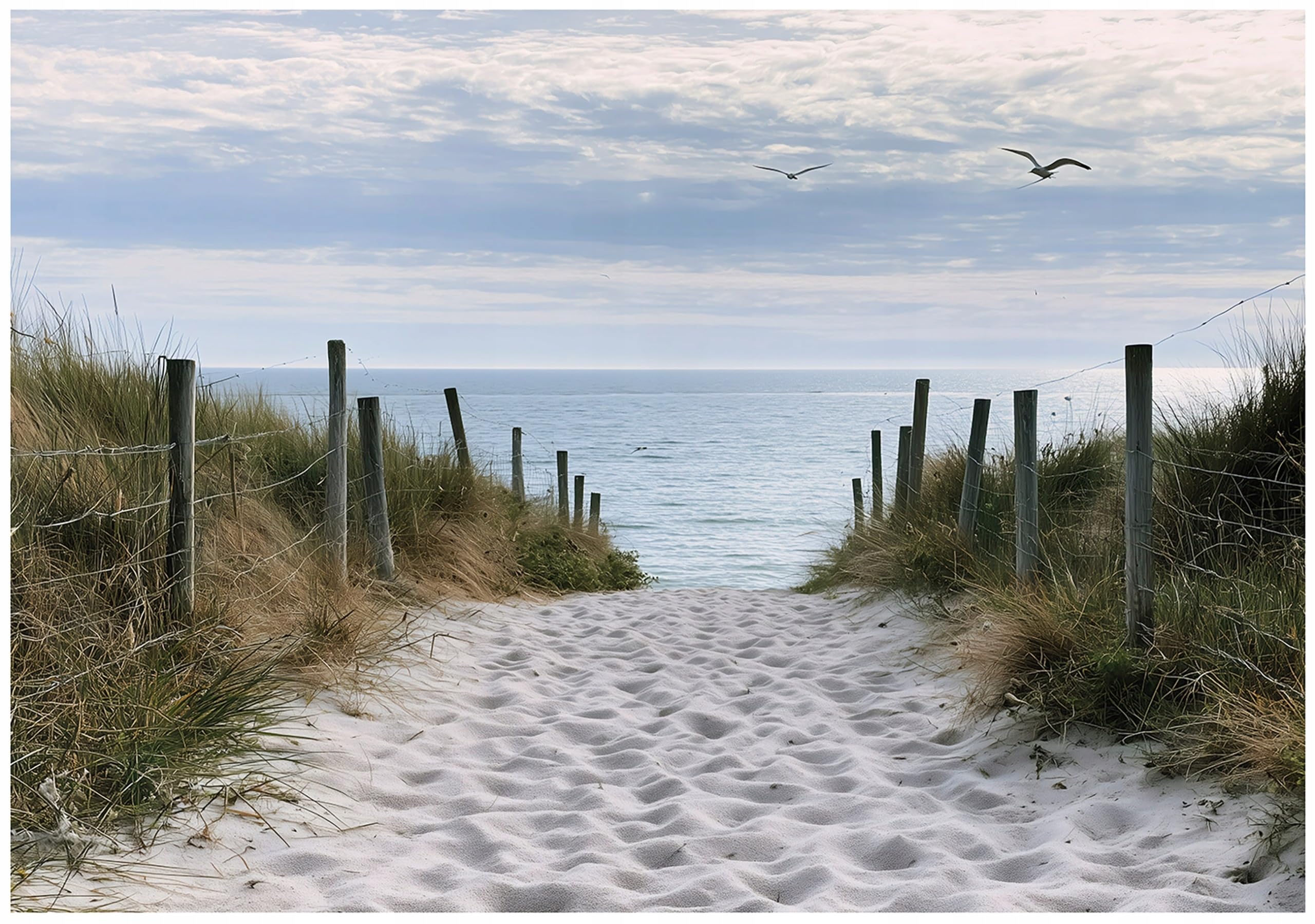 Wallarena Beach Blue Non-Woven Photo Wallpaper 300 X 210 Cm