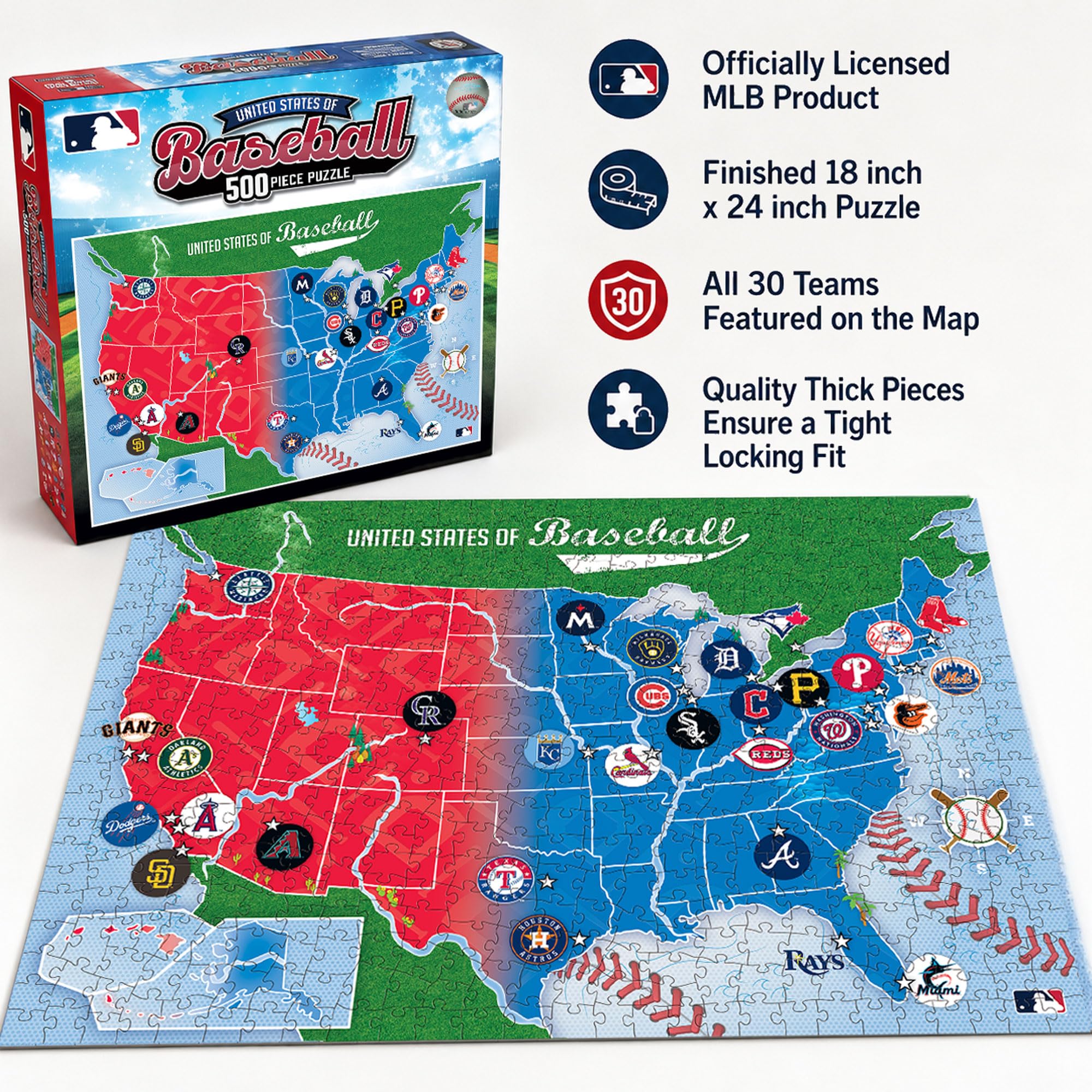 Baby Fanatics Mlb1001: MLB League Map 500Pc Puzzle : Amazon.ca