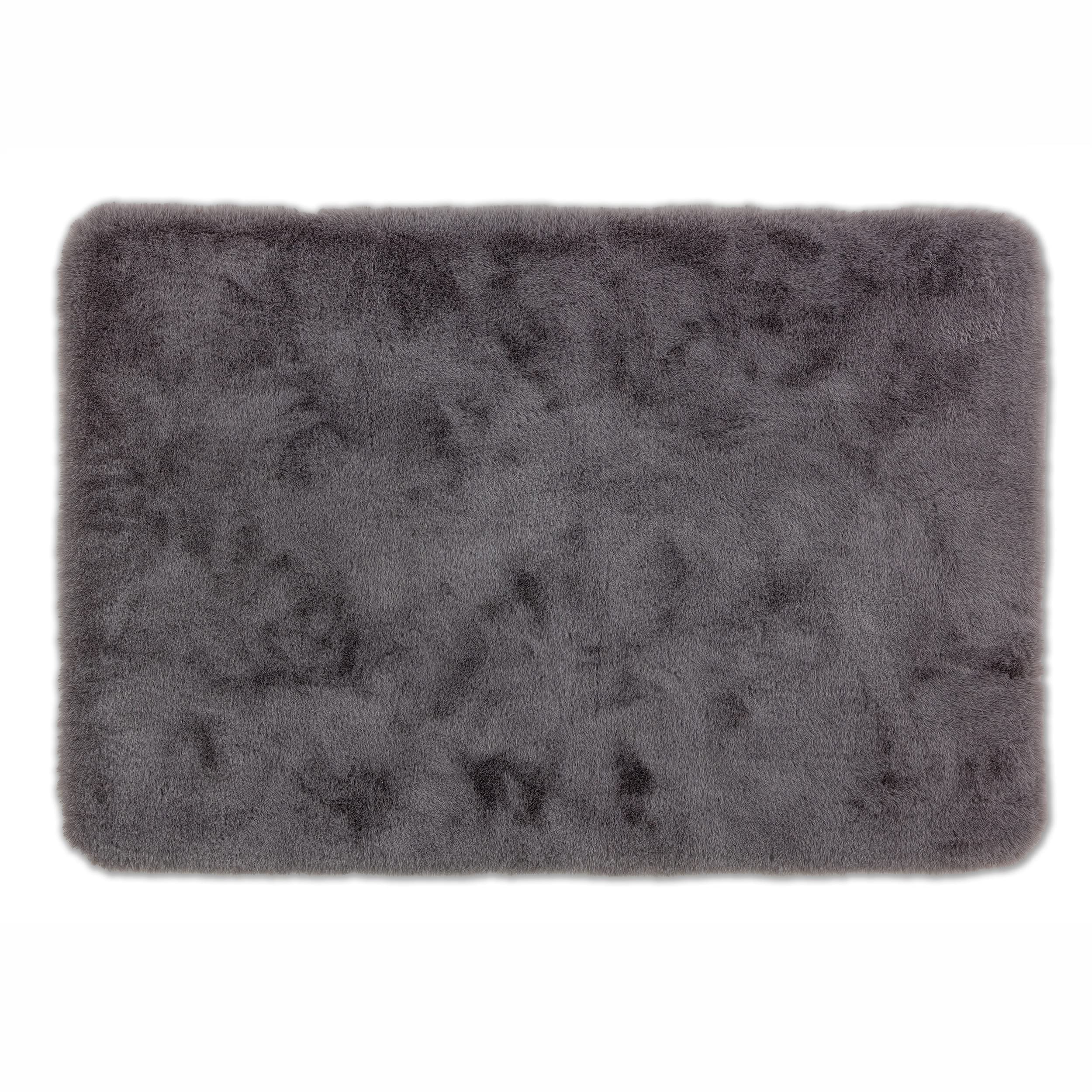 Schöner Wohnen Collection Alfombra de baño 67 x 110 cm - Alfombrilla de baño Muy mullida Gris - Lavable y Antideslizante