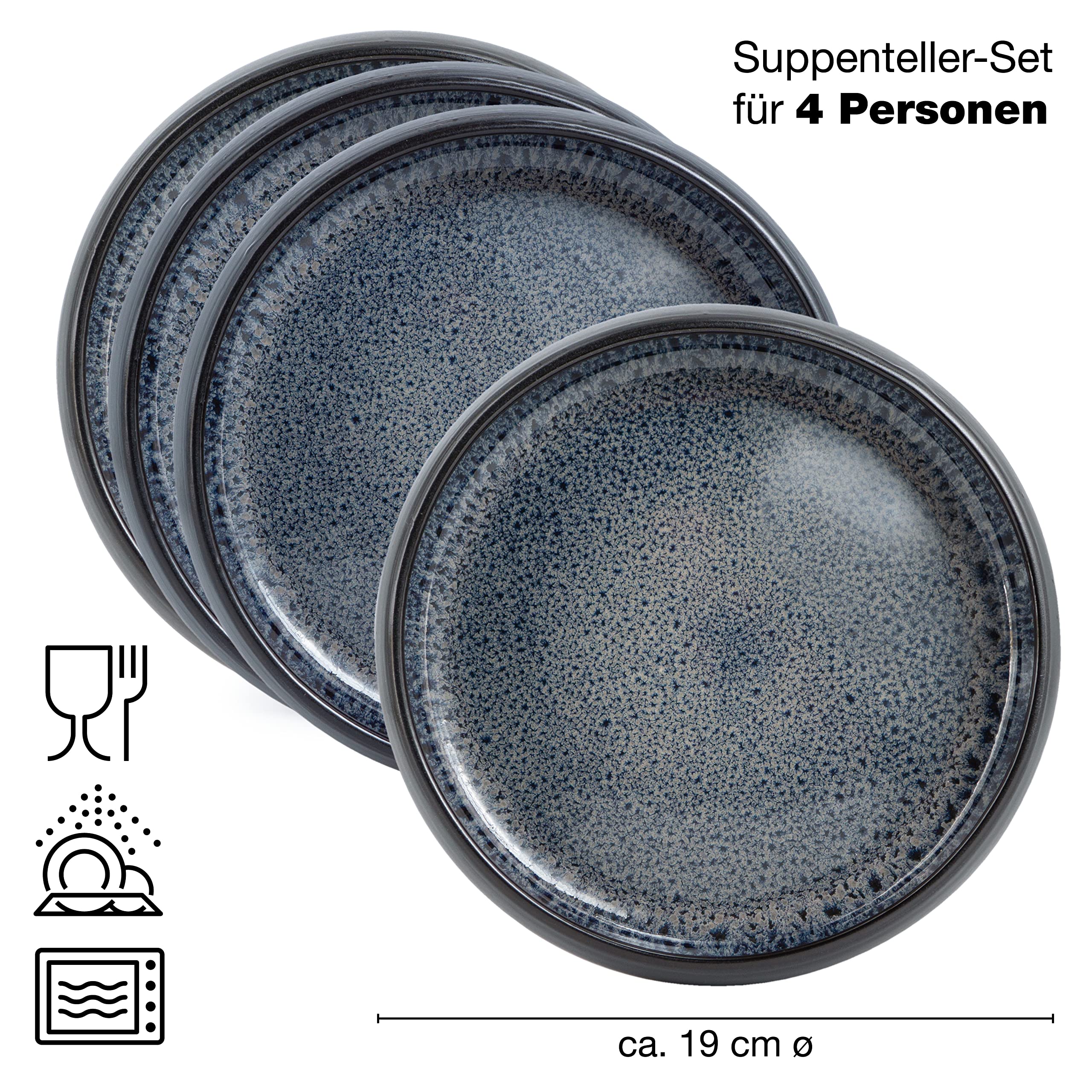Moritz & Solid 4x Soepplaat Met Steengoed 19 Cm Komkom Gemaakt Van Voor Soep Pasta Salade Of Muesli 590504887
