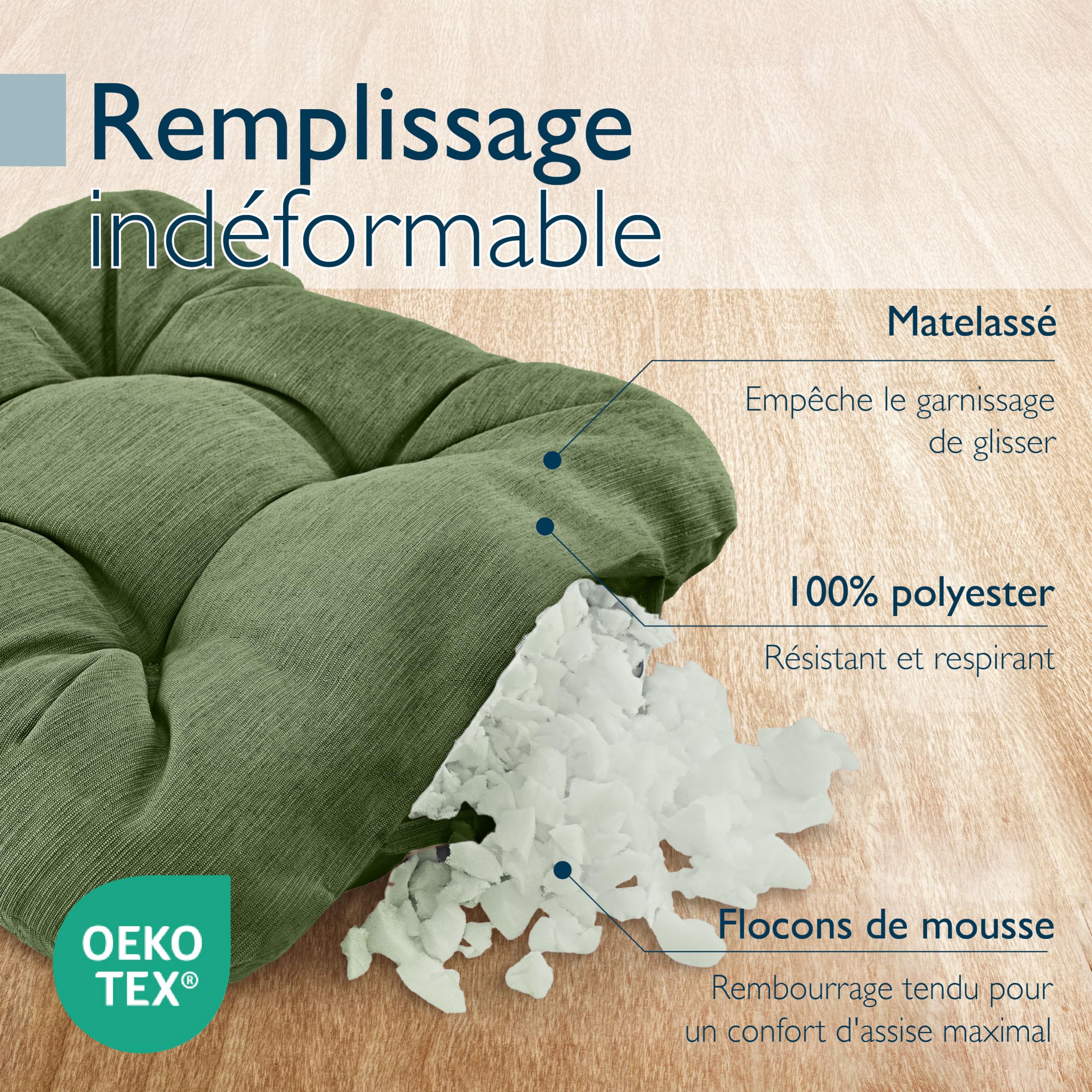 Beautissu Premium Set de 4 Galette Chaise Jardin Extérieur 35x35 cm Vert Foncé – 8 cm Épaisseur Coussin Siège Robuste & Résistant aux UV Coussin Fauteuil Jardin Terasse – HighLux SK