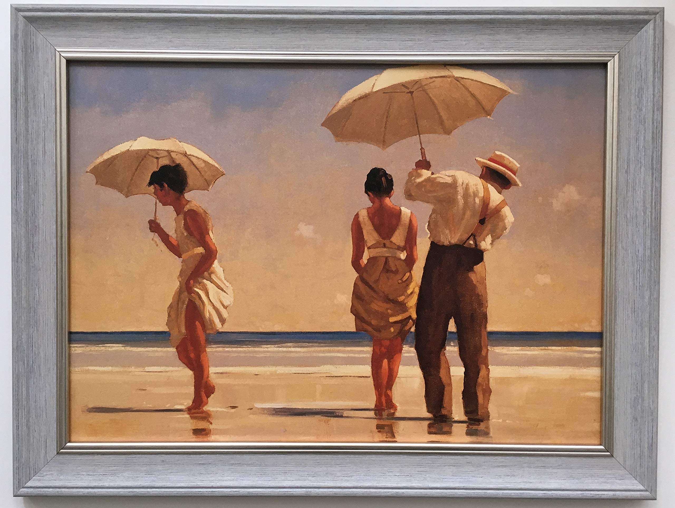 Keats Gallery Mad Dogs by Jack Vettriano Framed Canvas Effect 55cm x 42cm Art Print Picture Grey Frame