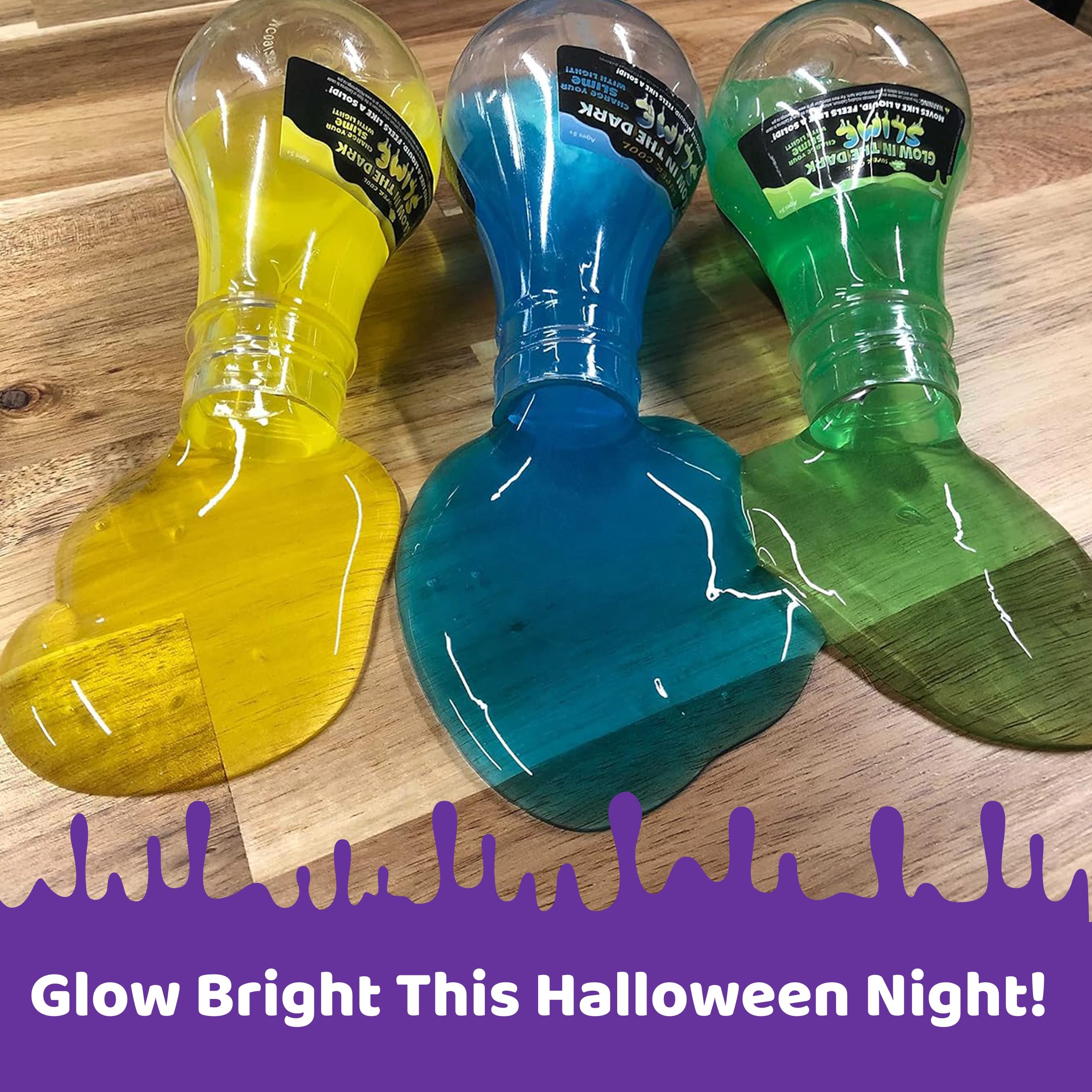 Amazon.co.jp: 暗闇で光るスライム 3個パック 明るいネオンカラー