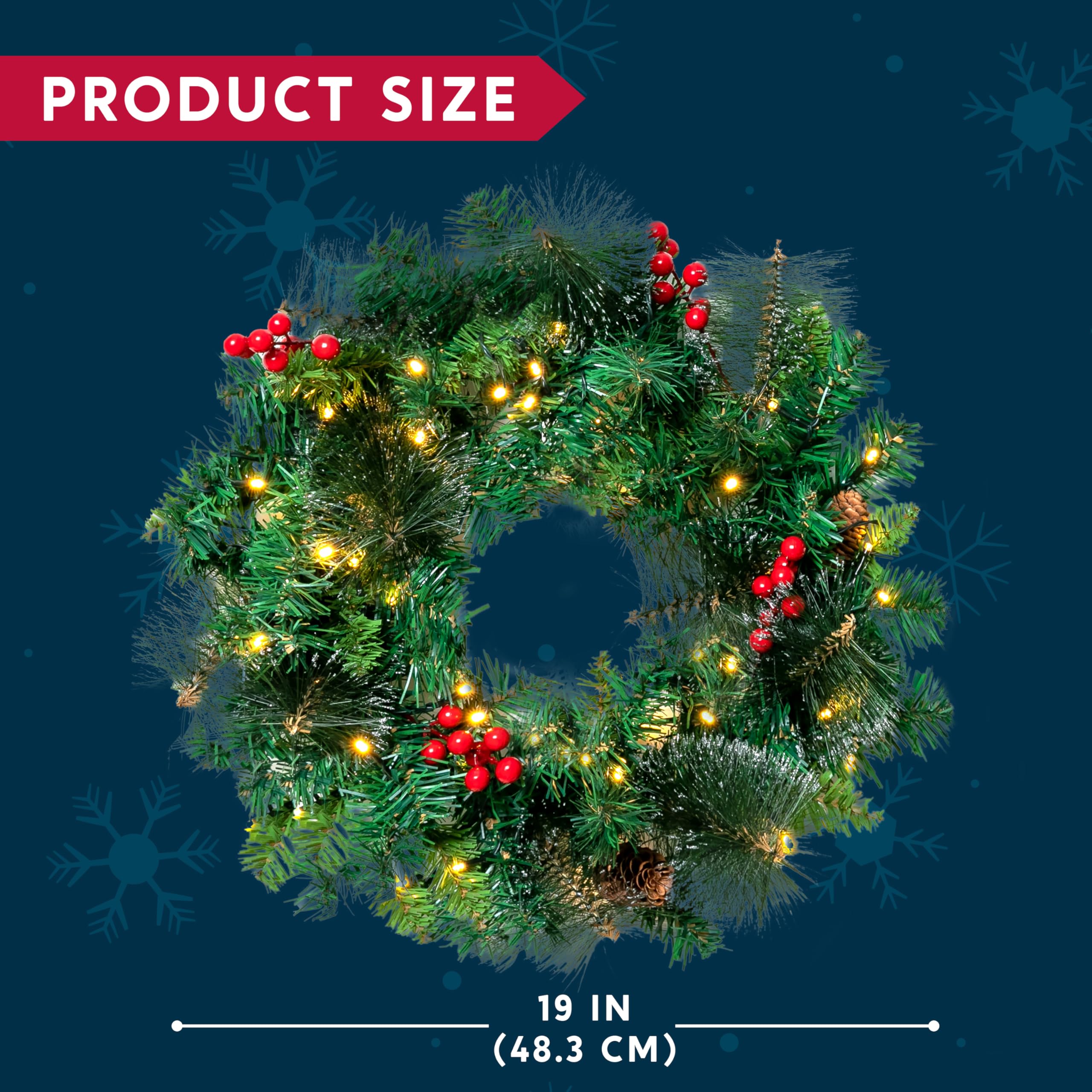 　Decorated Christmas Wreath Amazon.com: Joiedomi 19