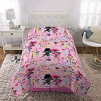 Vista 5 de Franco Ropa de cama para niños, edredón de microfibra suave, individual, Trolls World Tour