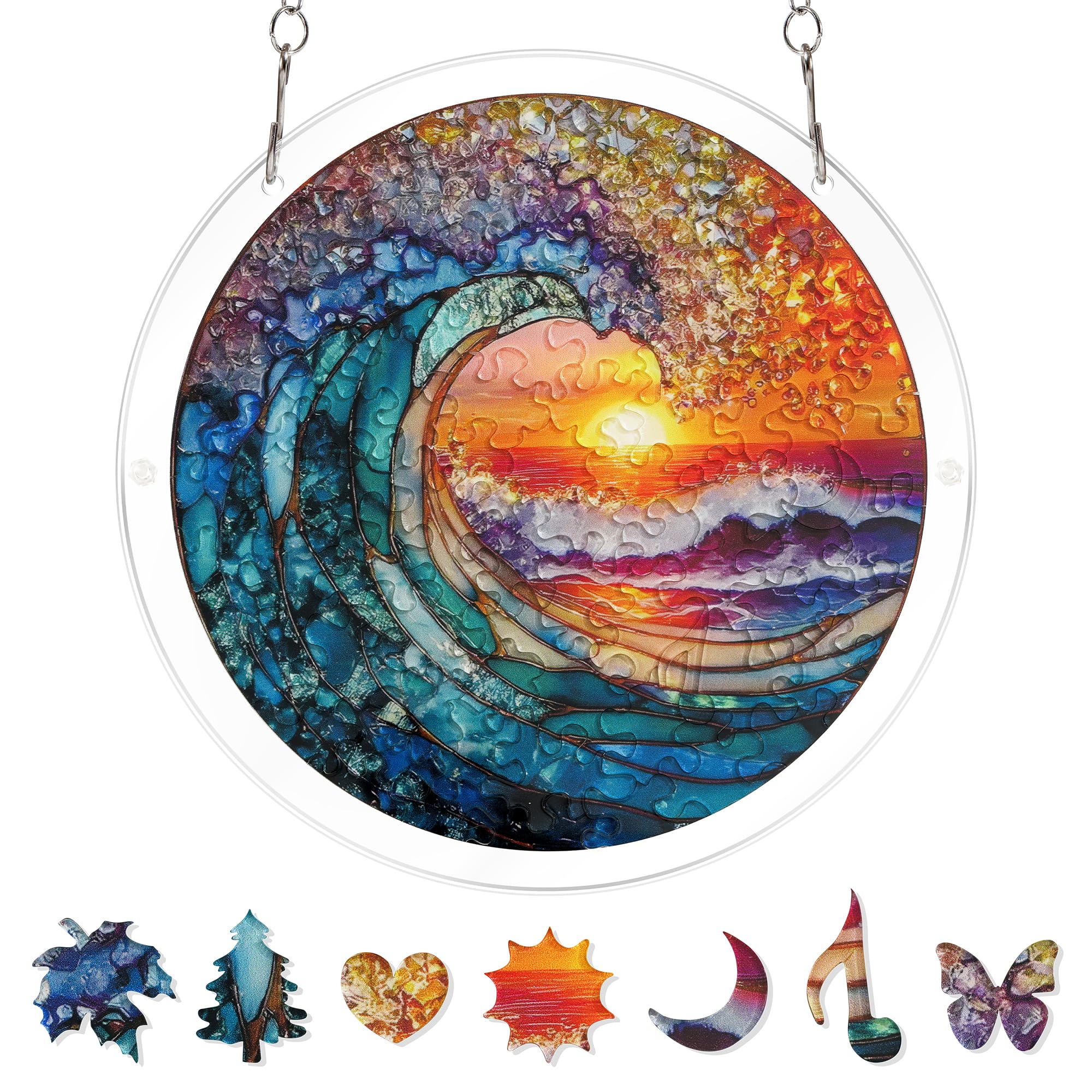 Acrylic Jigsaw Puzzle Suncatcher - Stained Glass Decor -25 Acrylic Jigsaw Puzzle Suncatcher - Stained Glass Decor -25