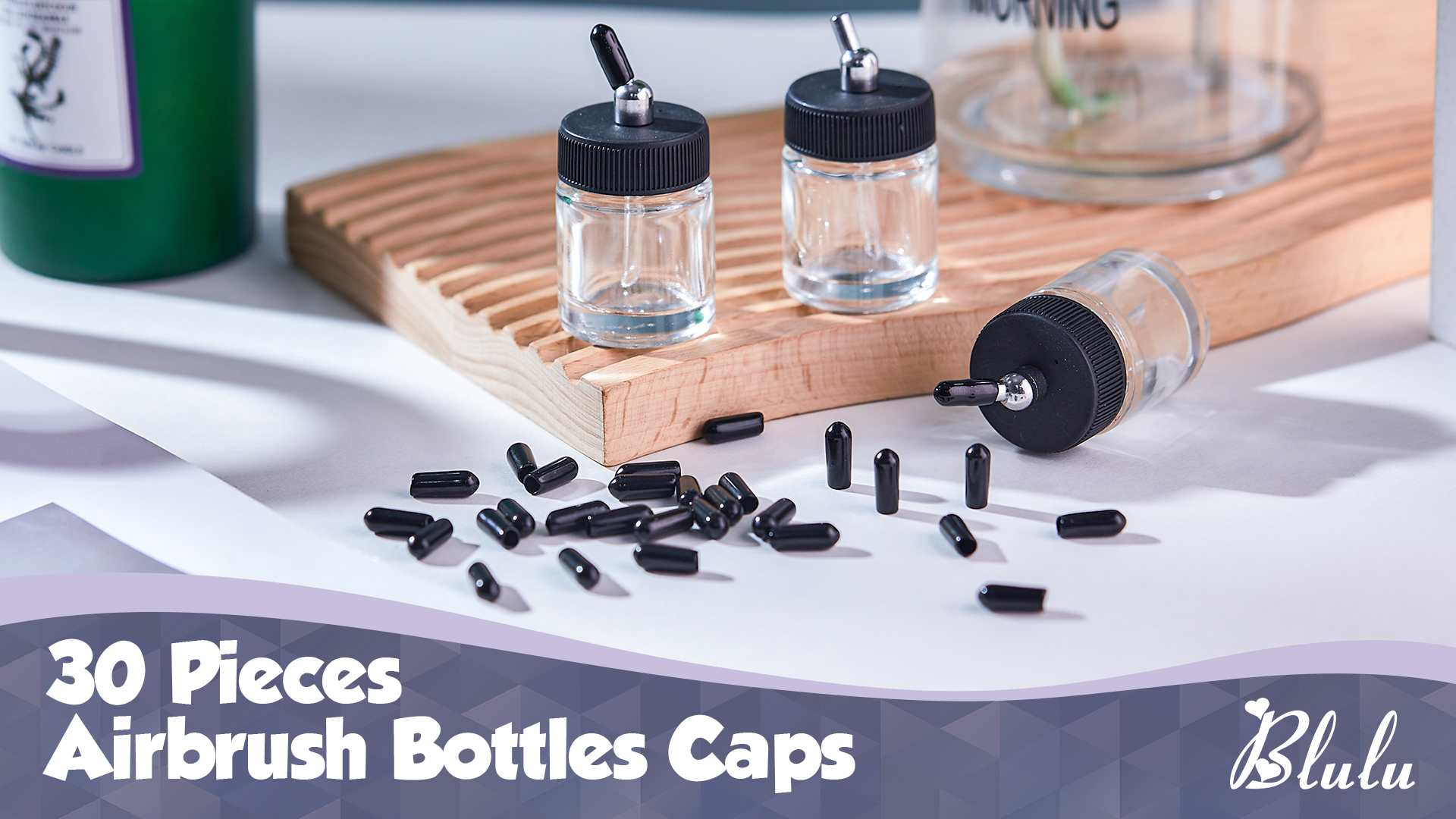Lot De 30 Bouchons Noirs Pour Flacons D'aérographe - Avec Couvercles à Siphon, Neuf