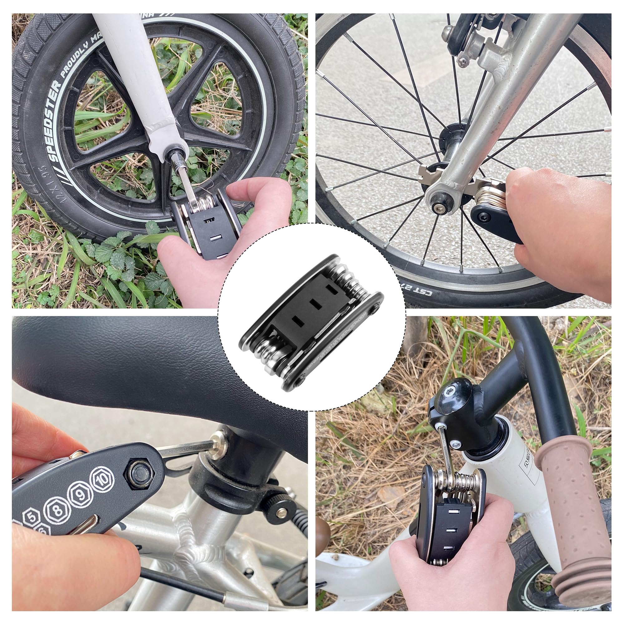 Multitool Bici 11 In 1 QitinDasen - Attrezzo Riparazione Bicicletta Pieghevole - Foto 7