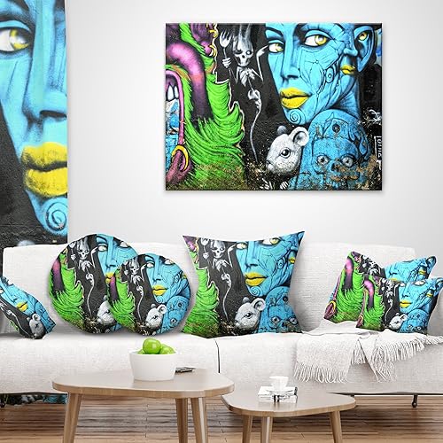 Miniatura 3 de Designart Mural Wall Street Art - Funda de cojín para sala de estar, sofá, 16 x 16 pulgadas